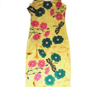 Butter Yellow Floral Sundress (Bra strap)